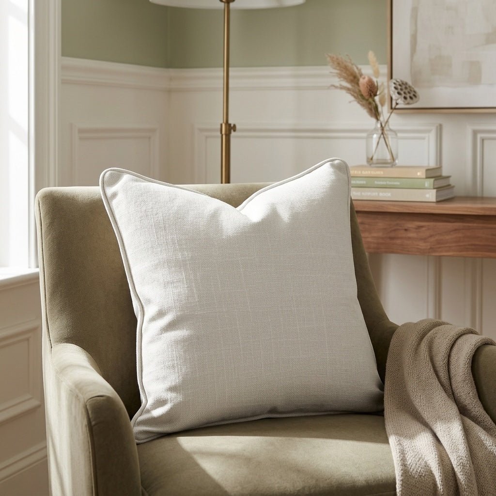 Benjamin Cream Throw Pillow