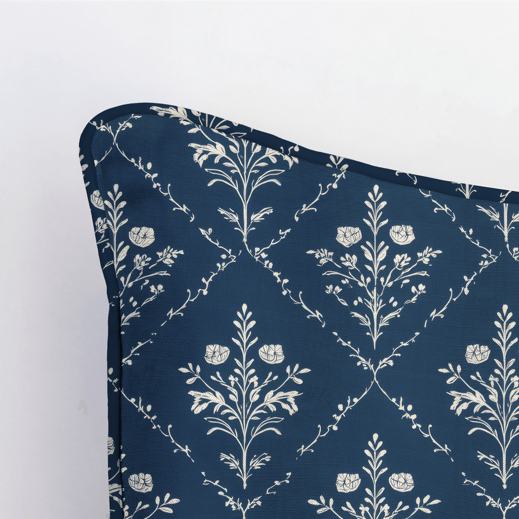 Benjamin Navy Floral Throw Pillow
