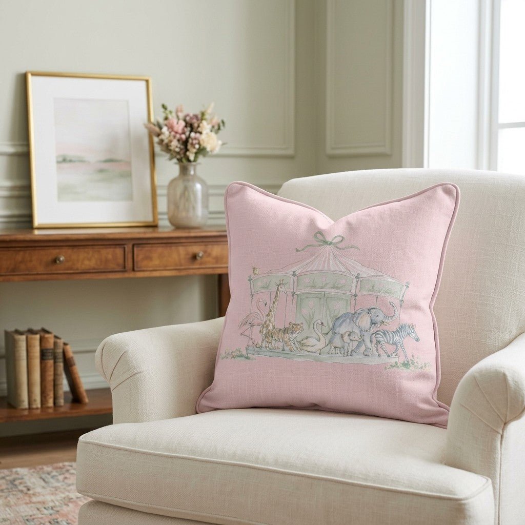 Juliet's Garden Bubble Carrousel Throw Pillow