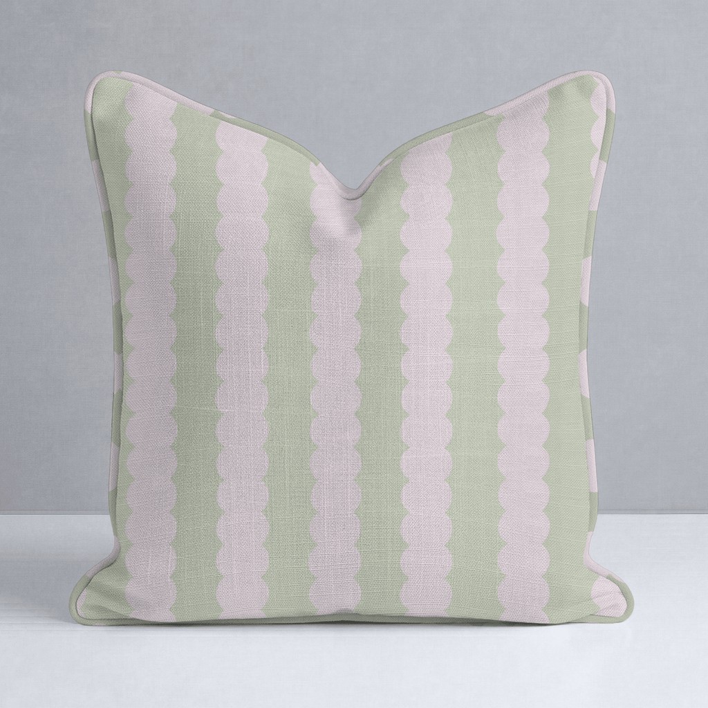 Juliet's Garden Pistachio and Bubble Stripe Throw Pillow - Lemon Park