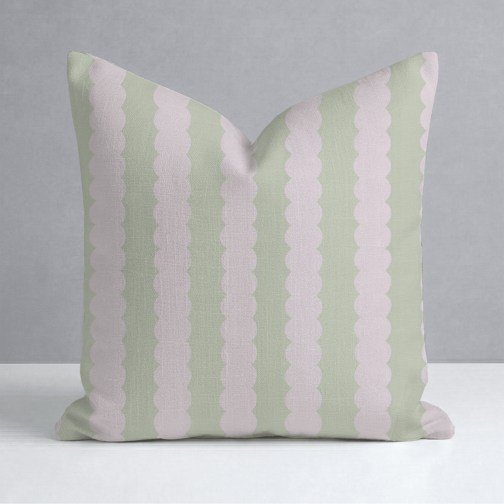 Juliet's Garden Pistachio and Bubble Stripe Throw Pillow - Lemon Park