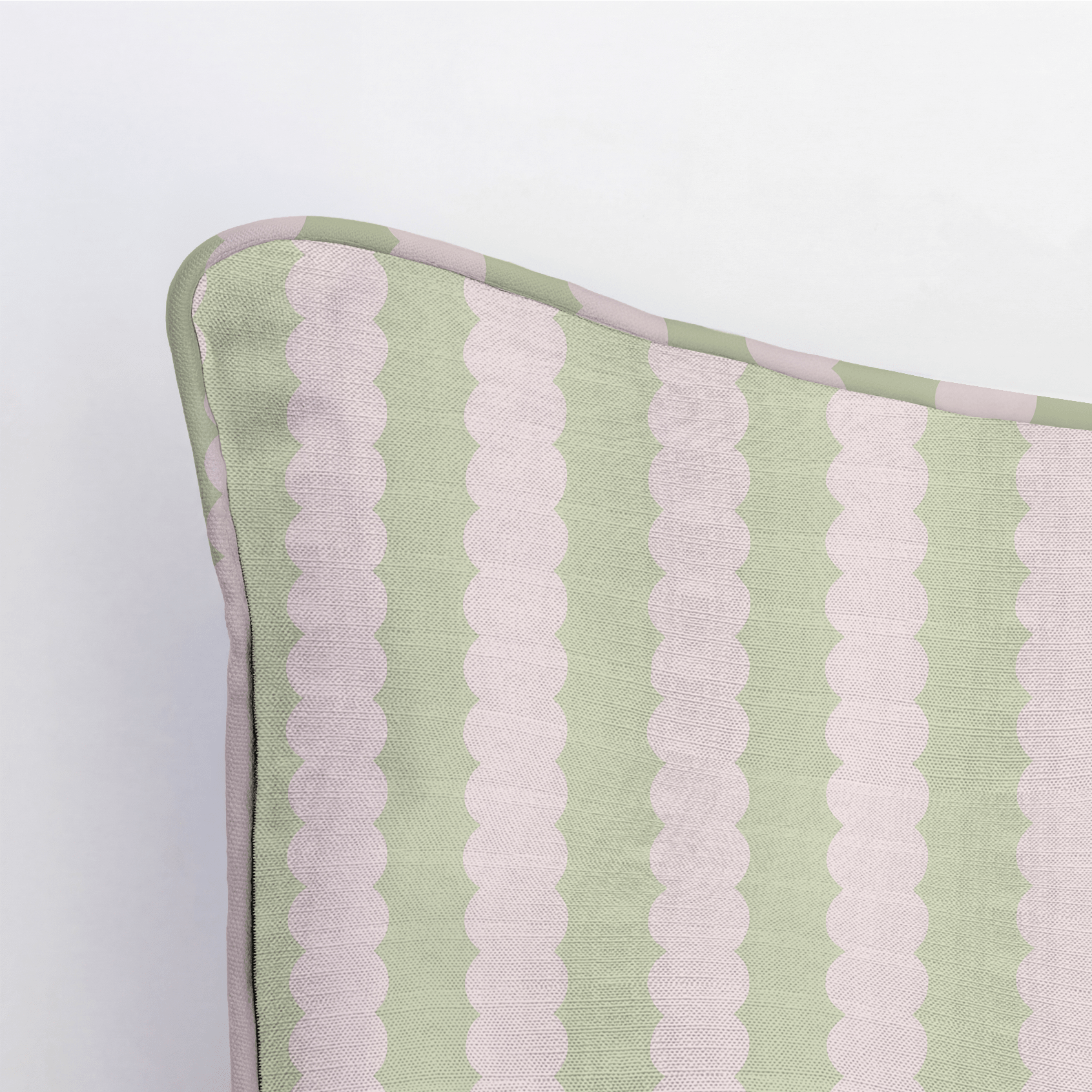 Juliet's Garden Pistachio and Bubble Stripe Throw Pillow