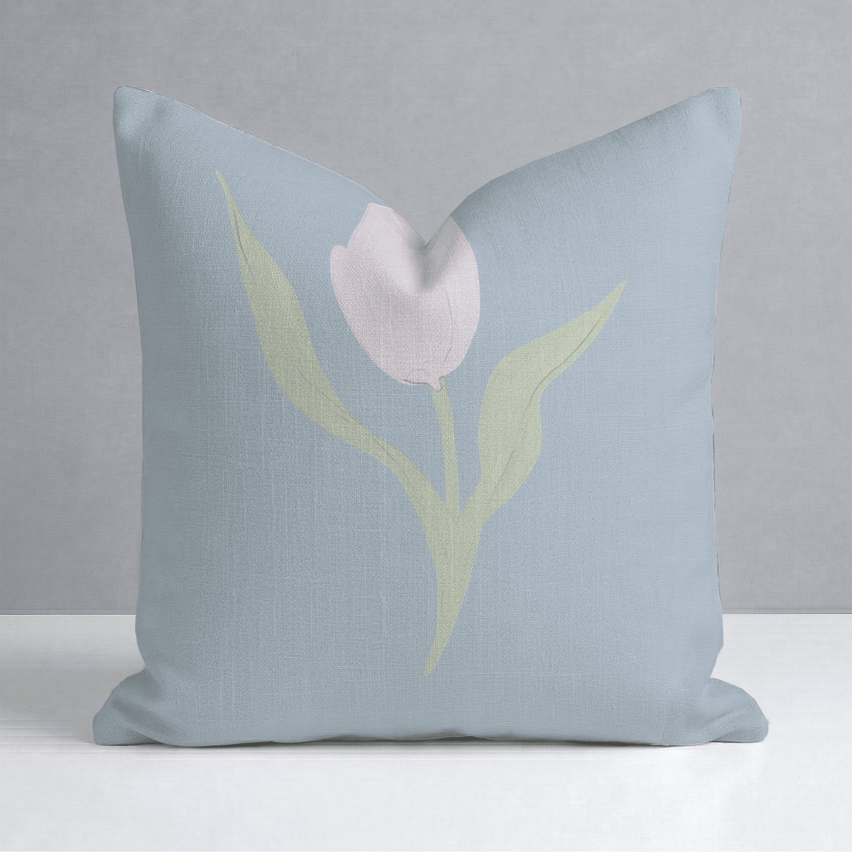 Juliet's Garden Robin Blue Tulip Throw Pillow - Lemon Park