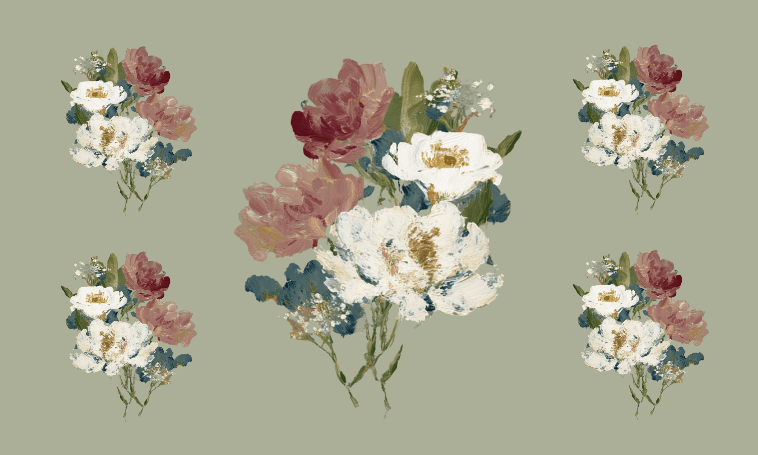 Loose Stems Sage Motif - Tapestry