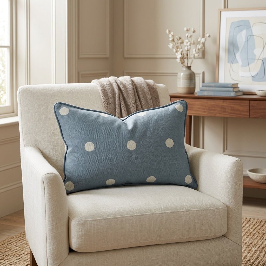 The Silk Garden Aegean Dots Throw Pillow