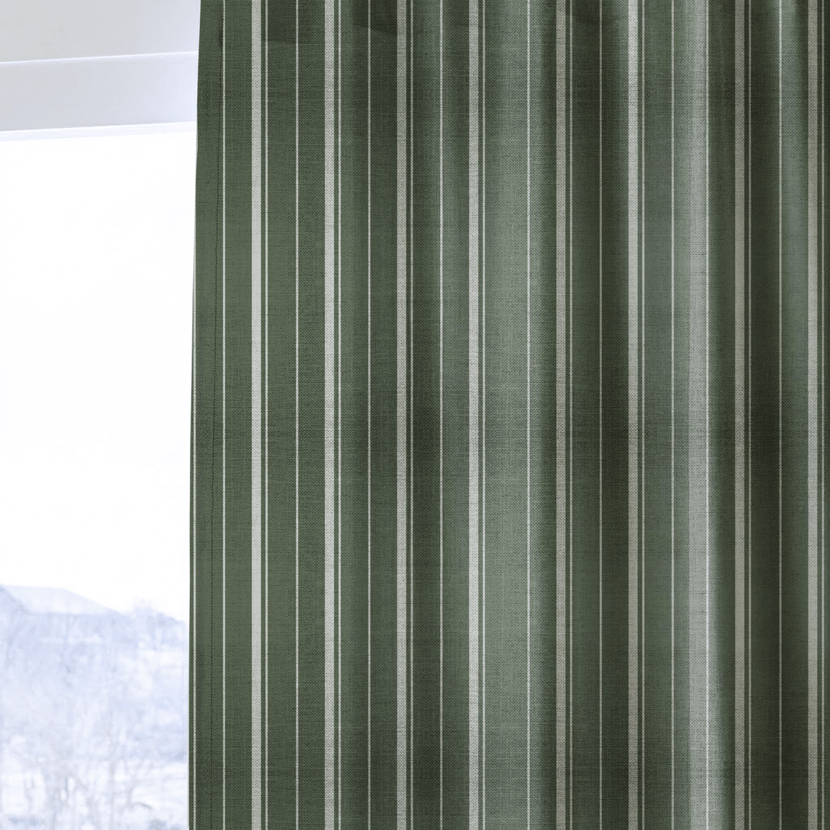 The Silk Garden Evergreen Stripes - Drapery