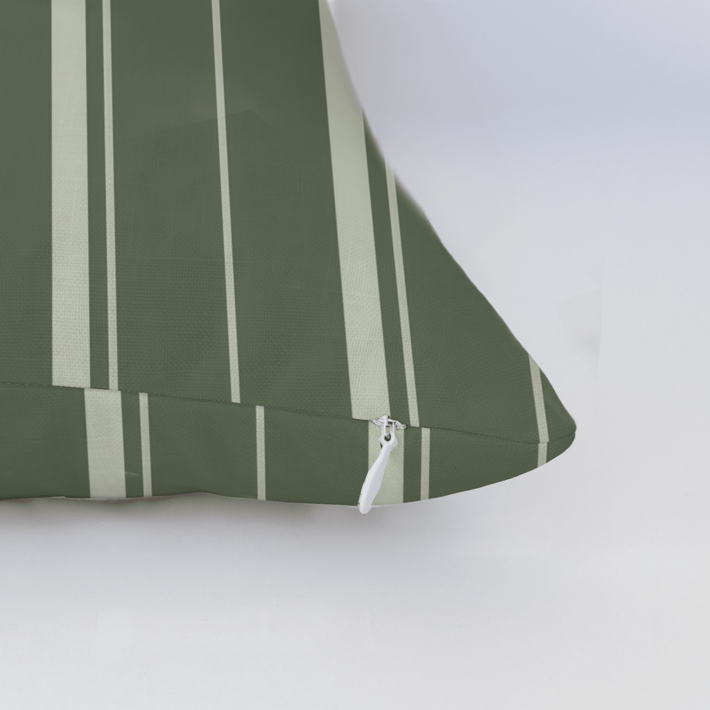 The Silk Garden Evergreen Stripes Throw Pillow