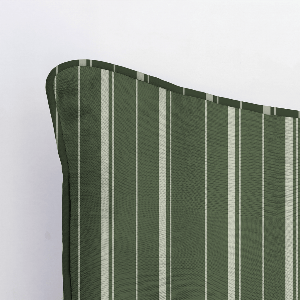 The Silk Garden Evergreen Stripes Throw Pillow