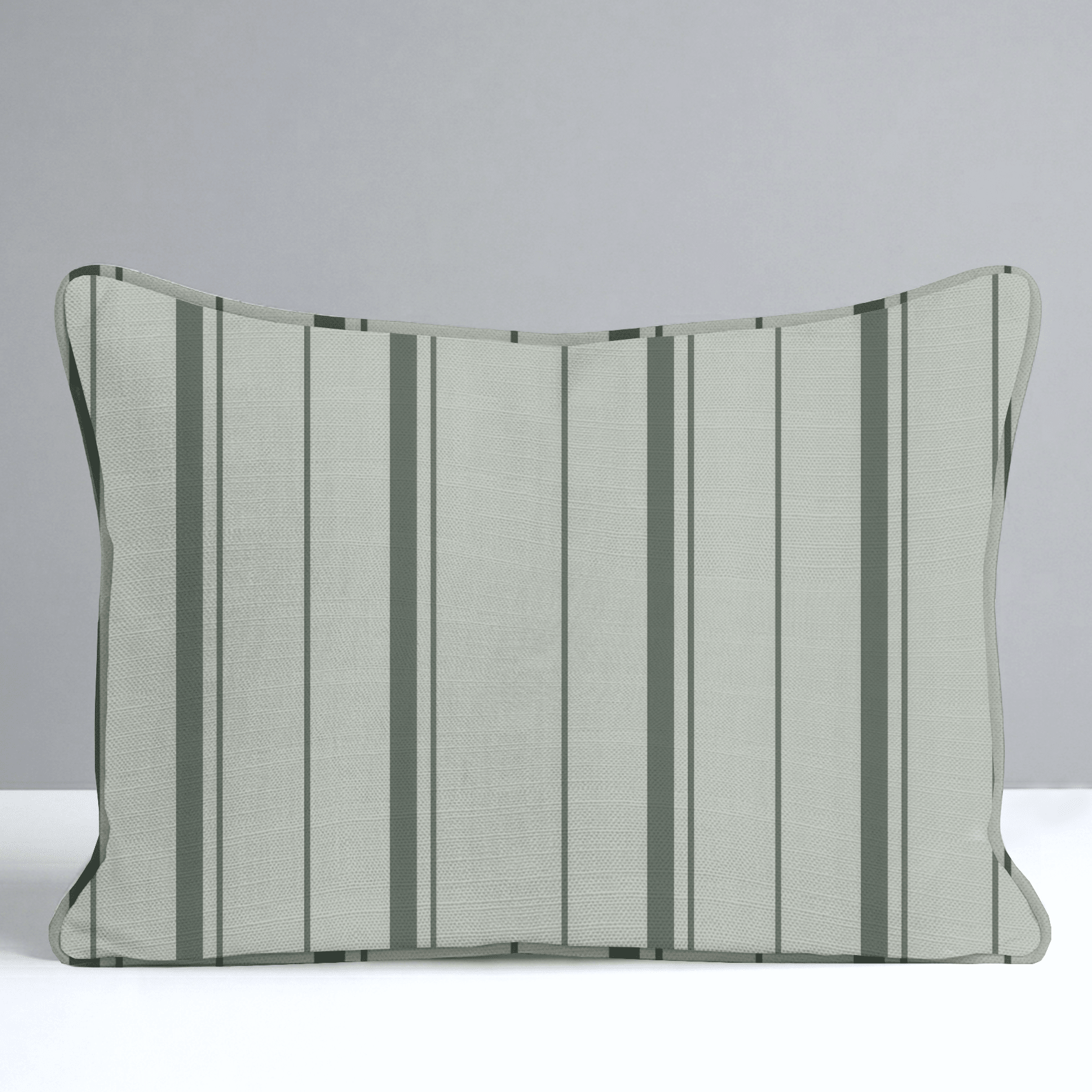 The Silk Garden Sage Stripes Throw Pillow - Lemon Park