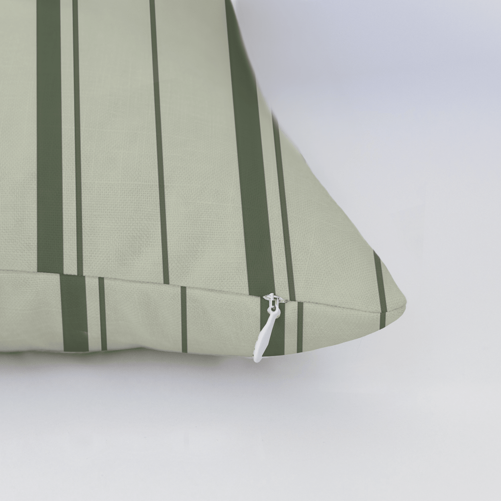 The Silk Garden Sage Stripes Throw Pillow